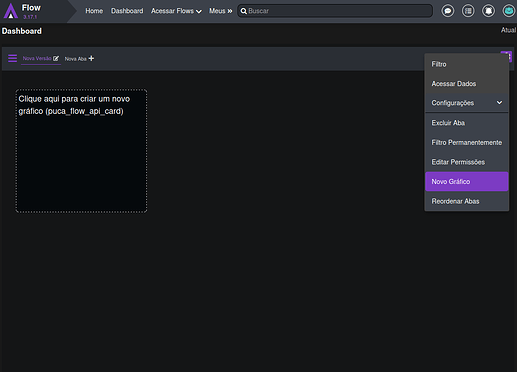 Clique no Menu de contexto ⚙️ para novo gráfico
